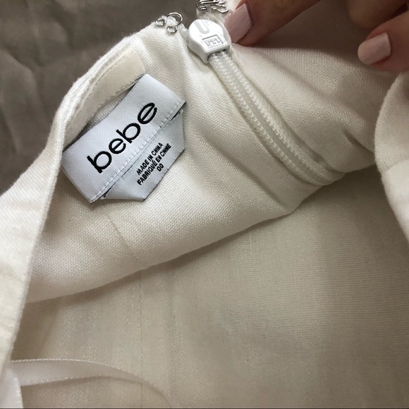 WHITE BEBE STRAPLESS ROMPER - Picture 2 of 4